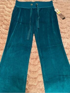 Ideology Women’s Velour Drawstring Wide Leg Athletic Sweat Pants